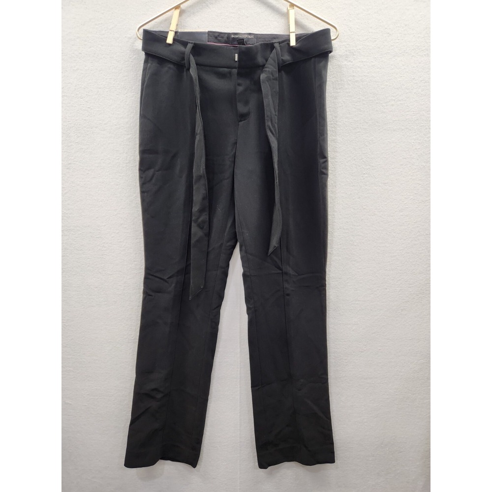 Banana Republic Women's Pants Logan Black Size 2 Career Office‎ w/ Belt ~ NWT